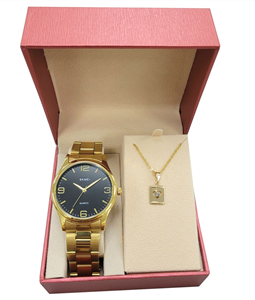 Kit Relgio Feminino Skmei Analgico 3001 Dourado com Brinde